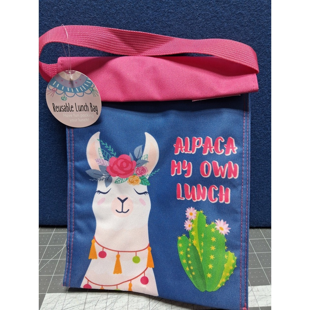 BMI‎ Merchandise Llama Lunch Bag Blue Pink Alpaca My Own Lunch Insulated DBAGTLB